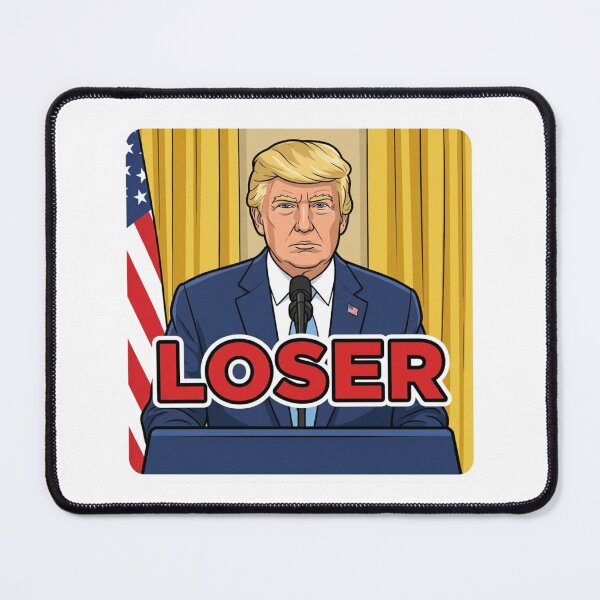 Item preview, Loser Donald Trump Satire Comic Press Briefing Anti MAGA Protest Decal designed and sold by raedattia.
