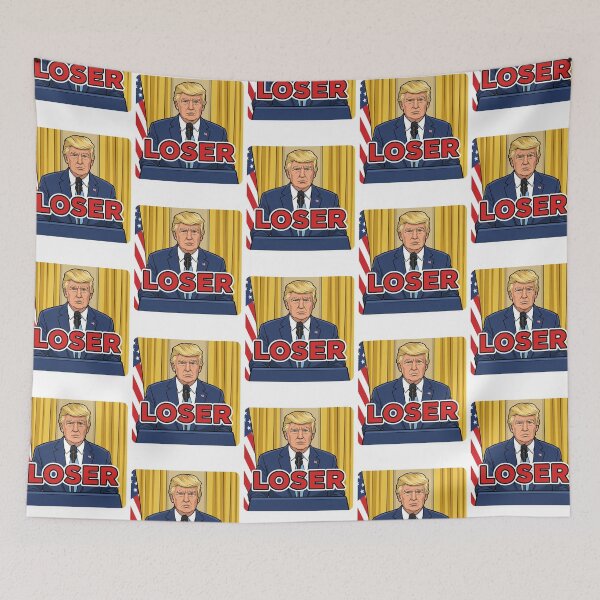 Item preview, Loser Donald Trump Satire Comic Press Briefing Anti MAGA Protest Decal designed and sold by raedattia.