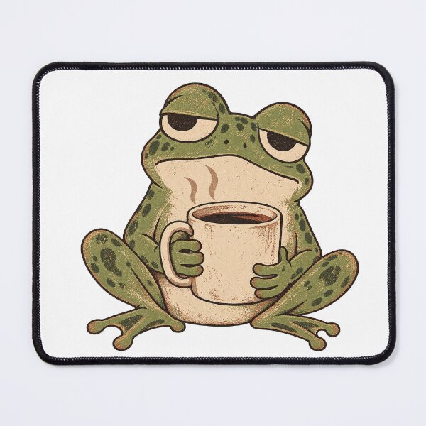 Item preview, Sleepy Coffee Frog designed and sold by Glottopia.