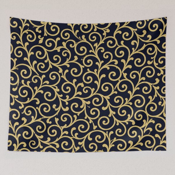 Item preview, Japanese Karakusa Pattern – Luxury Gold Wagara on Navy designed and sold by Mitofu.