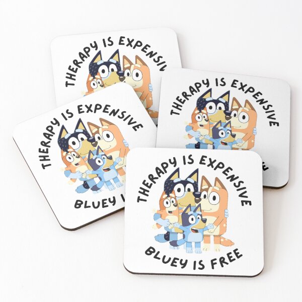 Item preview, Copy of Therapy is expensive; Bluey is free - White background designed and sold by momitsartstuff.