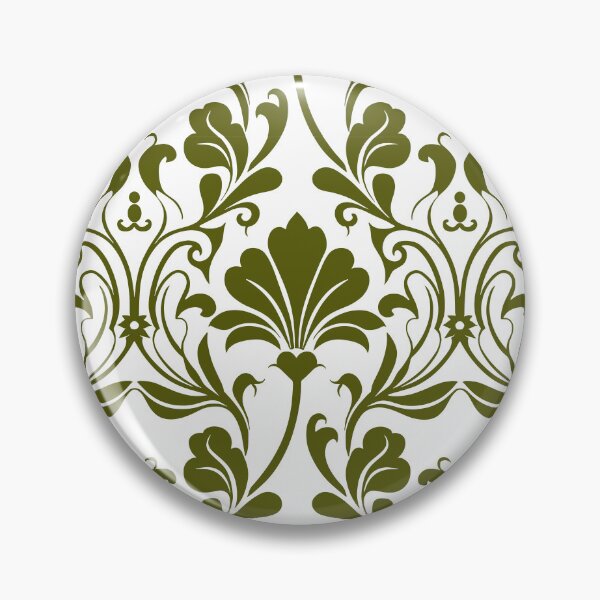 Item preview, Vintage Olive Green Damask Seamless Pattern designed and sold by ​Jyoti Digital Artist.