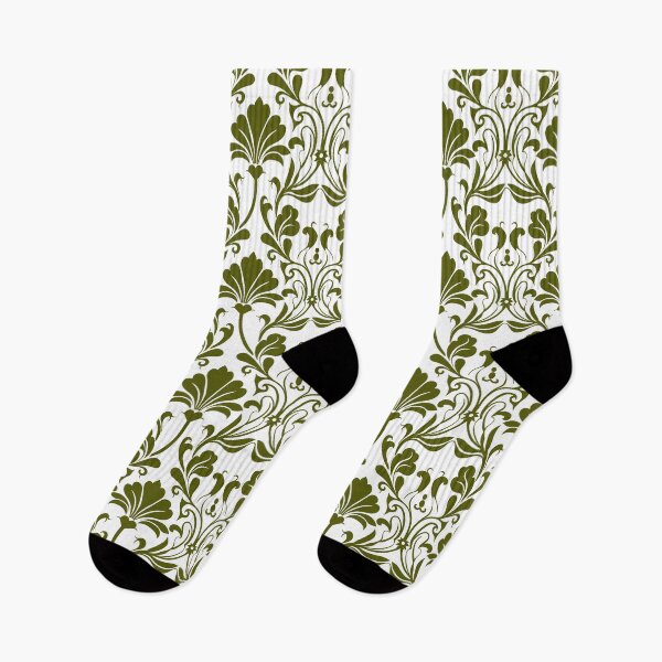 Item preview, Vintage Olive Green Damask Seamless Pattern designed and sold by ​Jyoti Digital Artist.