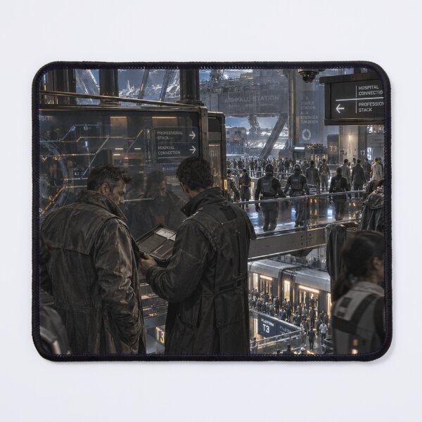 Item preview, Cyberpunk Space Station Transit | Sci-Fi Noir Conspiracy in a Futuristic Orbital Hub designed and sold by Element Horizon Studio.
