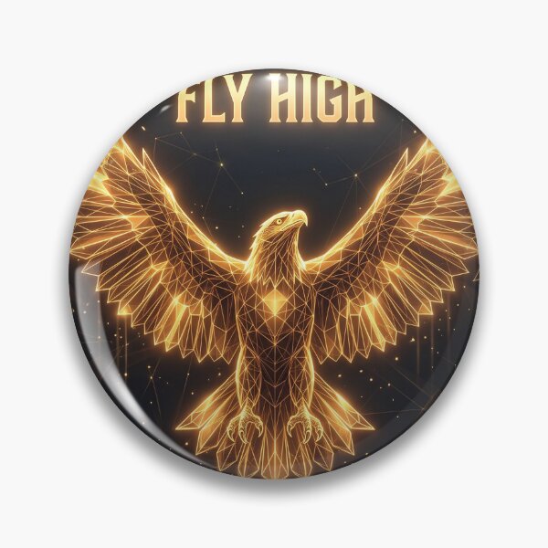 Item preview, Golden geometric eagle with Fly High text designed and sold by dyby.