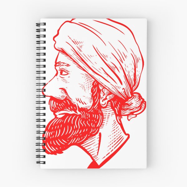 Item preview, Vintage Middle Eastern Bearded Man Linocut Profile Portrait designed and sold by anandariki.