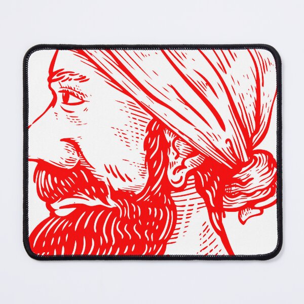 Item preview, Vintage Middle Eastern Bearded Man Linocut Profile Portrait designed and sold by anandariki.