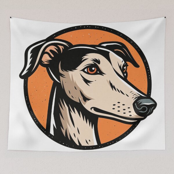 Item preview, Sticker - Decal - Greyhound Portrait Art | Elegant Sighthound Dog Lover Wall Decor designed and sold by ForeverPrintsOK.