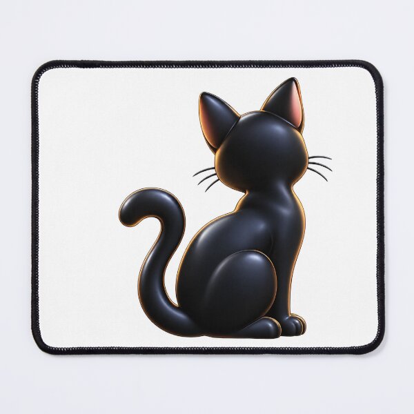 Item preview, 3D Black Cat Silhouette Cute Glossy Feline designed and sold by MR4me.