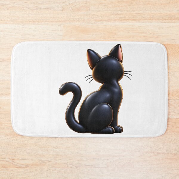 Item preview, 3D Black Cat Silhouette Cute Glossy Feline designed and sold by MR4me.