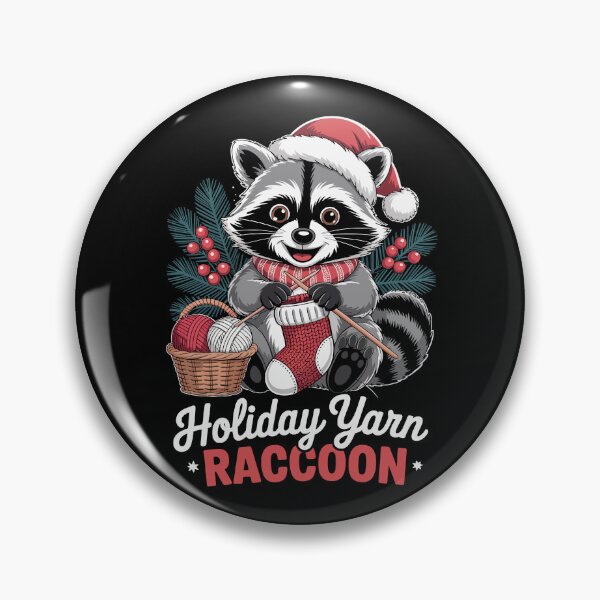 Item preview, Holiday Yarn Raccoon  designed and sold by jkrphoto.