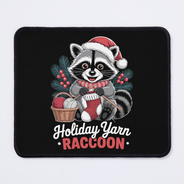 Item preview, Holiday Yarn Raccoon designed and sold by jkrphoto.
