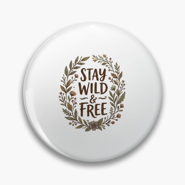 Item preview, Stay Wild and Free Floral Wreath Quote designed and sold by Supertango.