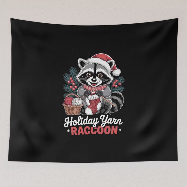 Item preview, Holiday Yarn Raccoon  designed and sold by jkrphoto.