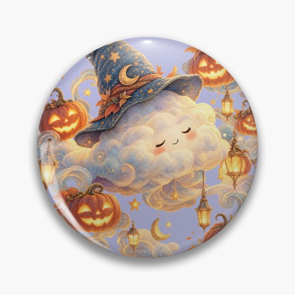 Item preview, Whimsical Halloween Dream Cloud Jack-o-Lantern Storybook Art – Dreamy Print designed and sold by MagicMakerPh.