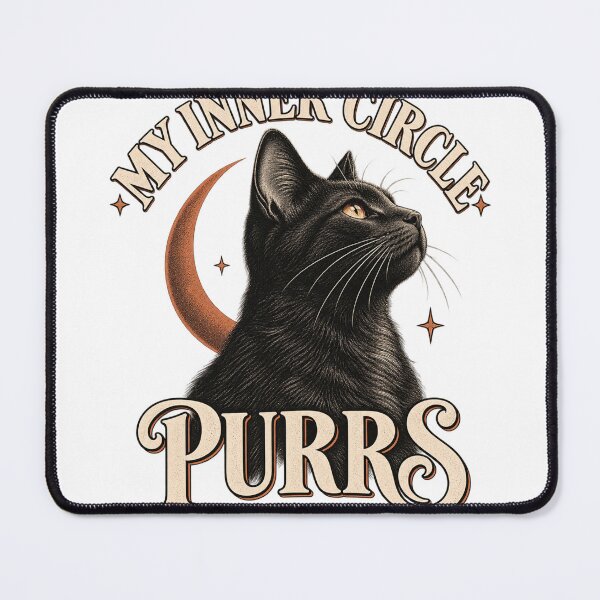 Item preview, My Inner Circle Purrs Black Cat designed and sold by OMAR SAYOURI.