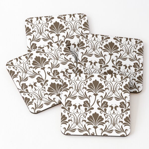 Item preview, Vintage Brown Damask Floral Seamless Pattern designed and sold by ​Jyoti Digital Artist.