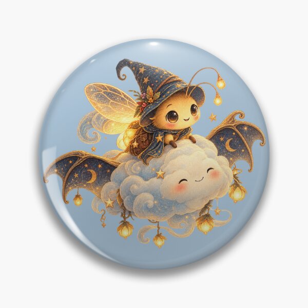 Item preview, Whimsical Halloween Firefly Bat Cloud Storybook Art – Dreamy Fairytale Print designed and sold by MagicMakerPh.
