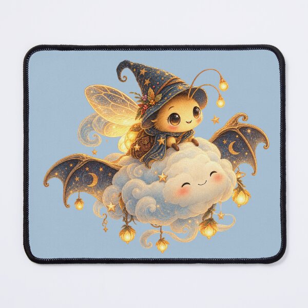Item preview, Whimsical Halloween Firefly Bat Cloud Storybook Art – Dreamy Fairytale Print designed and sold by MagicMakerPh.