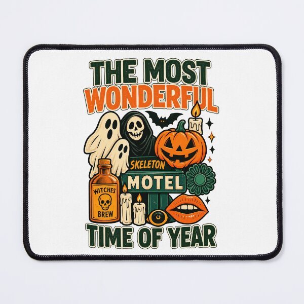 Item preview, The Most Wonderful Time Of Year - Retro Skeleton Motel Halloween Parody designed and sold by Final Chance Designs⭐️⭐️⭐️⭐️⭐️.