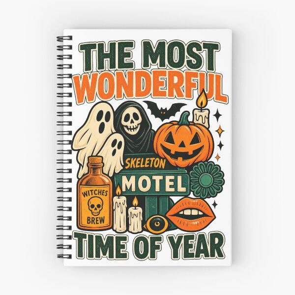Item preview, The Most Wonderful Time Of Year - Retro Skeleton Motel Halloween Parody designed and sold by Final Chance Designs⭐️⭐️⭐️⭐️⭐️.