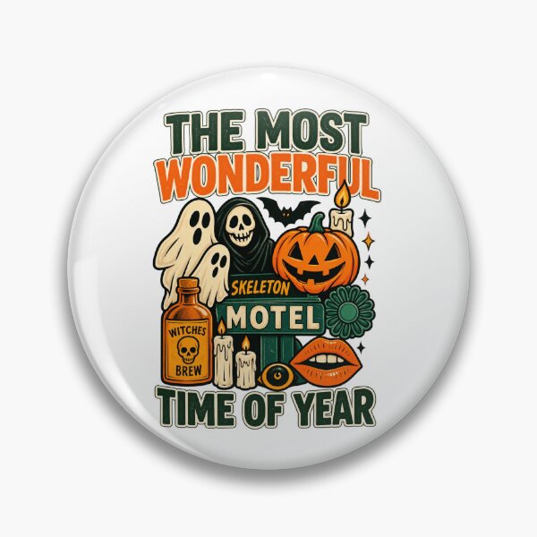 Item preview, The Most Wonderful Time Of Year - Retro Skeleton Motel Halloween Parody designed and sold by Final Chance Designs⭐️⭐️⭐️⭐️⭐️.