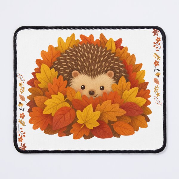 Item preview, Cute Autumn Hedgehog Leaves Fall Floral Illustration designed and sold by Little-Miracle.