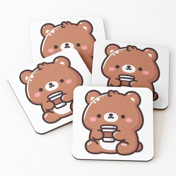 Item preview, Cute Cozy Bear with Coffee Cup Sticker – Kawaii Bear designed and sold by Shree shyam khatu ji.
