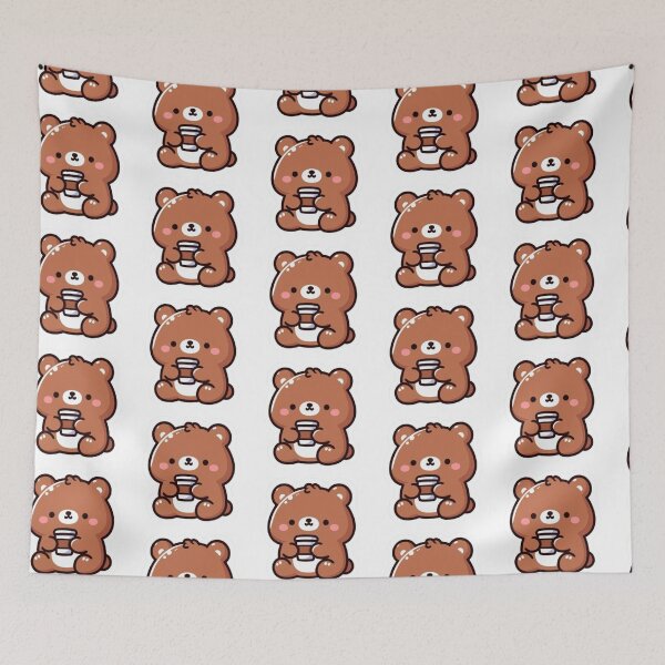Item preview, Cute Cozy Bear with Coffee Cup Sticker – Kawaii Bear designed and sold by Shree shyam khatu ji.