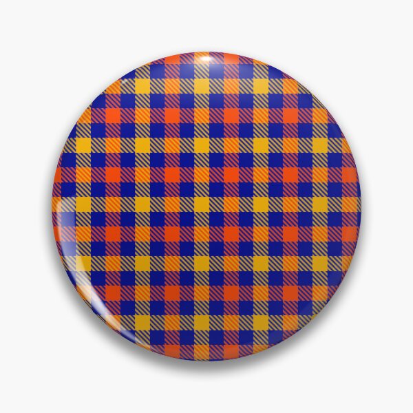 Item preview, Yellow And Orange On Blue Gingham Check designed and sold by PatternTitan.