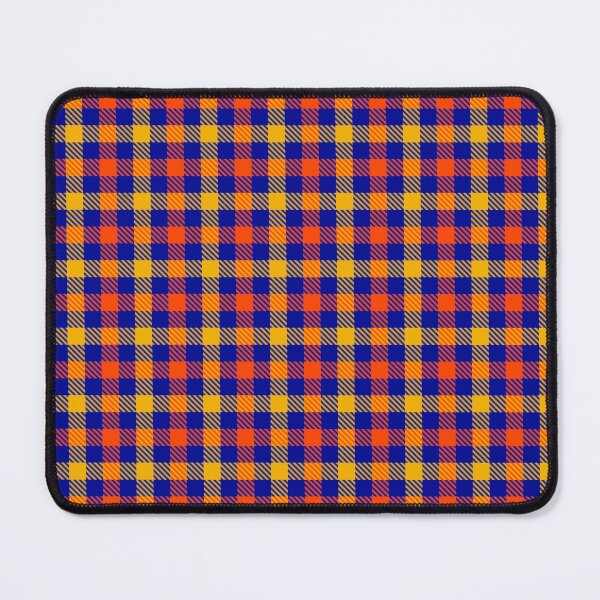 Item preview, Yellow And Orange On Blue Gingham Check designed and sold by PatternTitan.