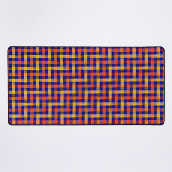 Item preview, Yellow And Orange On Blue Gingham Check   designed and sold by PatternTitan.