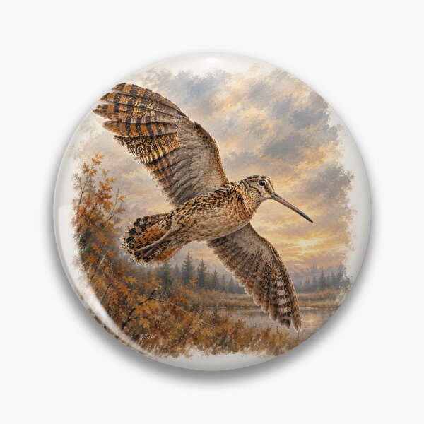 Item preview, Woodcock in Flight – Autumn Hunting Landscape designed and sold by TammyHunterArt.