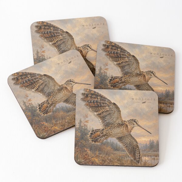Item preview, Woodcock in Flight – Autumn Hunting Landscape designed and sold by TammyHunterArt.