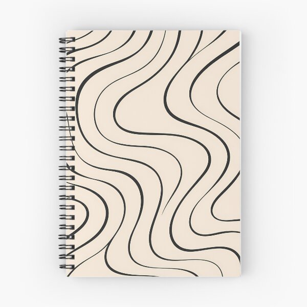 Item preview, Minimal Black and Cream Wavy Lines Pattern designed and sold by VOLLOS.