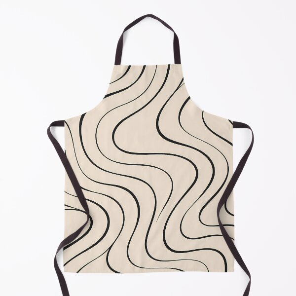 Item preview, Minimal Black and Cream Wavy Lines Pattern designed and sold by VOLLOS.