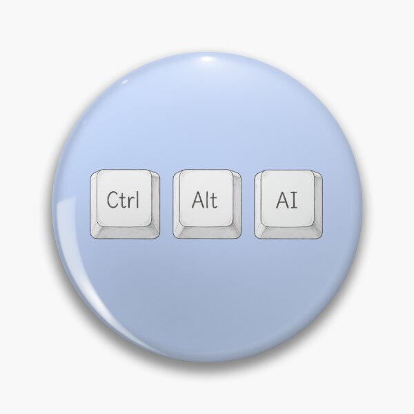 Item preview, Ctrl Alt AI - Minimalist White Keyboard Keys Drawing designed and sold by Starstacks.