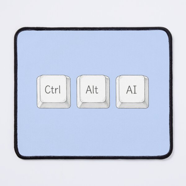 Item preview, Ctrl Alt AI - Minimalist White Keyboard Keys Drawing designed and sold by Starstacks.