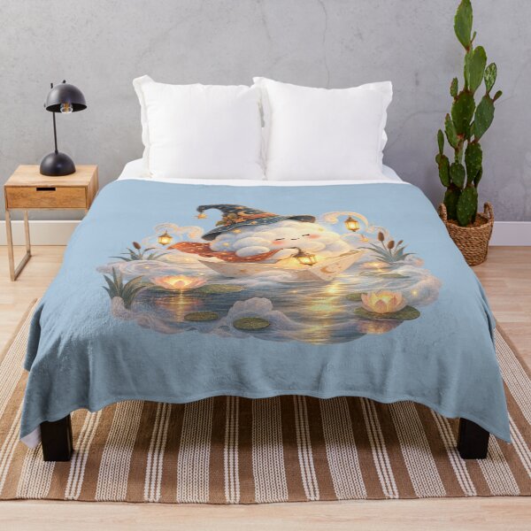 Item preview, Whimsical Halloween Dream Cloud Paper Boat Storybook Art – Dreamy Print designed and sold by MagicMakerPh.