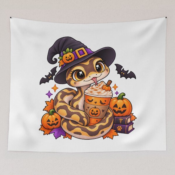 Item preview, Pumpkin Spice & Snake Vibes – Cute Halloween Exotic Animal Vet Design designed and sold by Bettybee00.