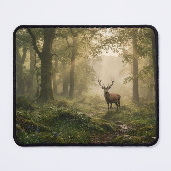 Item preview, Misty Enchanted Forest Deer Nature Landscape Art designed and sold by SofiaByCruti.