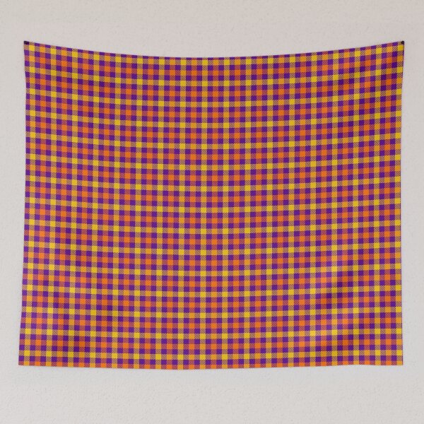 Item preview, Yellow And Orange On Purple Gingham Check designed and sold by PatternTitan.