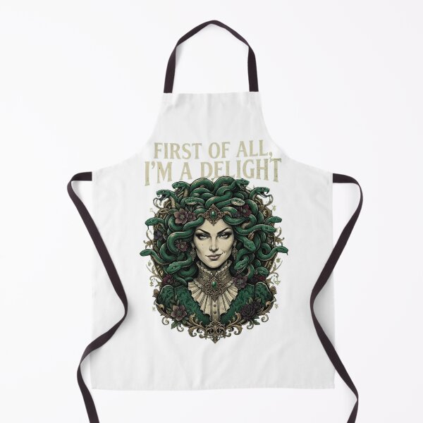 Item preview, Funny Medusa Sticker – "First Of All, I'm A Delight" Sarcastic Gorgon Snake Lady Aesthetic Art designed and sold by okeokebye.