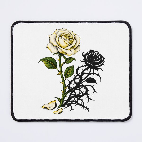 Item preview, Dorian Gray White Rose with a Thorny Shadow designed and sold by Fenay Designs.