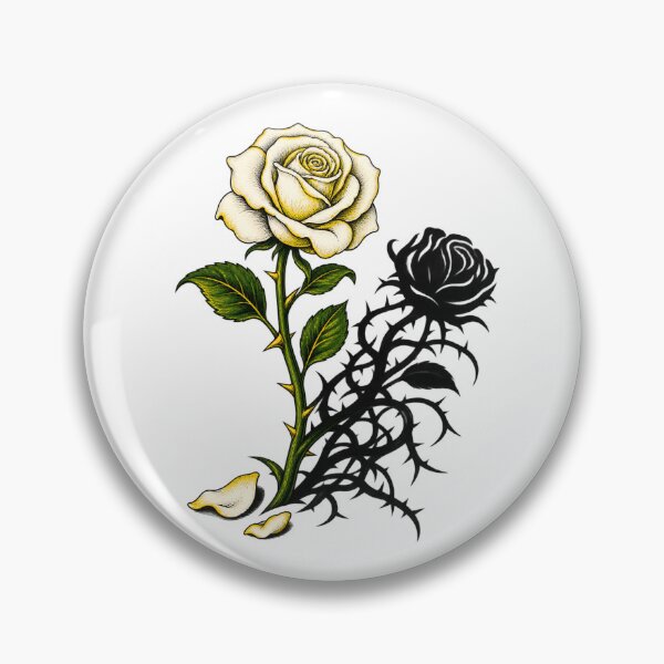 Item preview, Dorian Gray White Rose with a Thorny Shadow designed and sold by Fenay Designs.