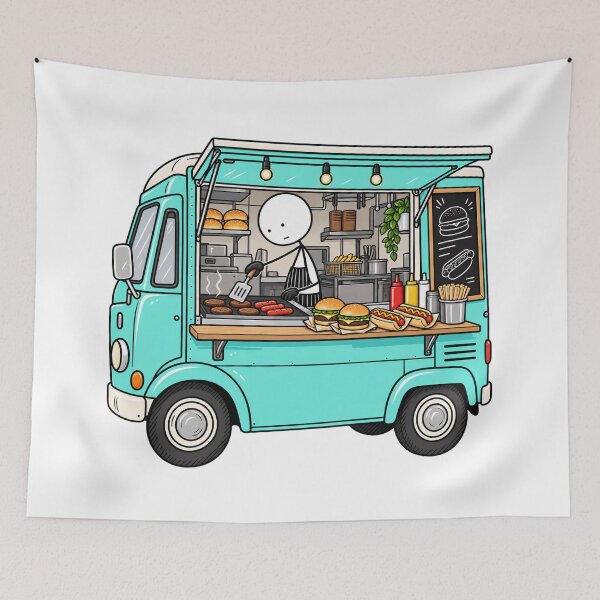 Item preview, Cute Food Truck Burger & Hot Dog designed and sold by Teem97.