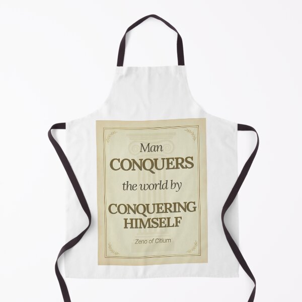 Item preview, Man Conquers the World by Conquering Himself - Zeno of Citium - Elegant Script Stoic Quote - Black and Gold Version designed and sold by Stoic Core.