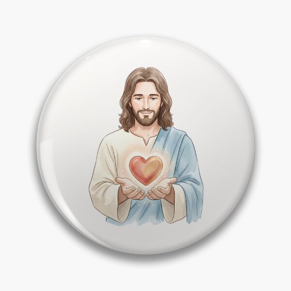 Item preview, Watercolor Jesus Holding A New Heart Christian designed and sold by stylishdzign.