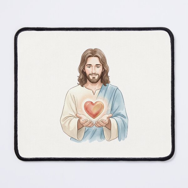 Item preview, Watercolor Jesus Holding A New Heart Christian designed and sold by stylishdzign.