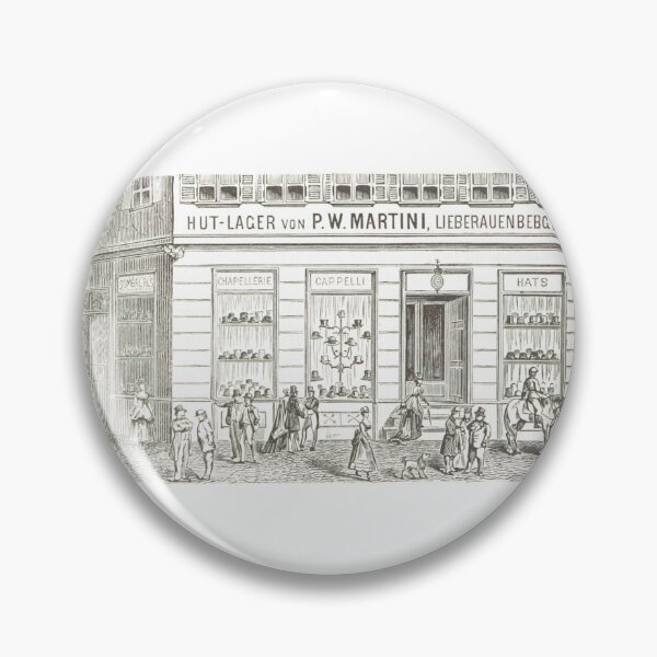Item preview, Victorian Hat Shop Storefront Engraving designed and sold by Antique Science Press.